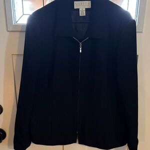 Norton McNaughton Black Zip-Up Blazer Jacket Women’s 16